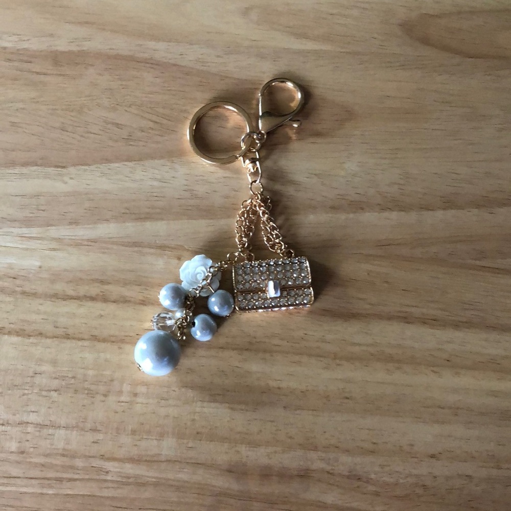 Keychain with Clutch and Rose